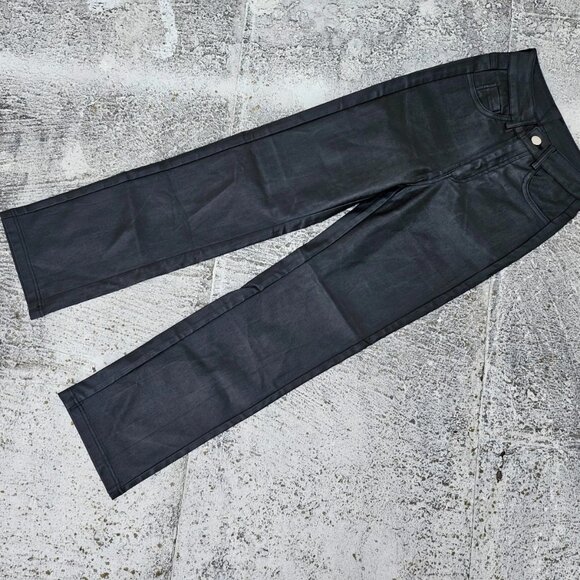 Shein Girl Pant Black Faux Leather Pant Straight Size Petite XS - Picture 6 of 11